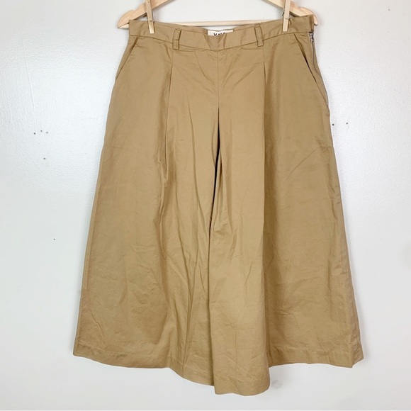 YMC You Must Create 100% Cotton Wide Leg Culottes Tan Khaki US 10 - Picture 3 of 15